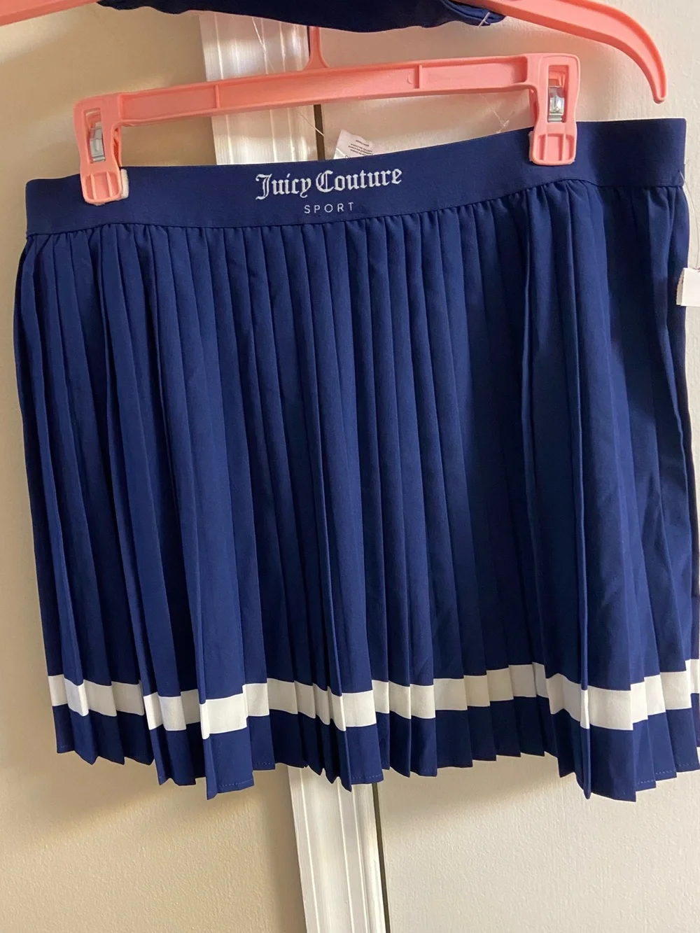 Juicy Couture Sport Pleated Tennis Skirt and Sports Bra Set Navy XL NWT